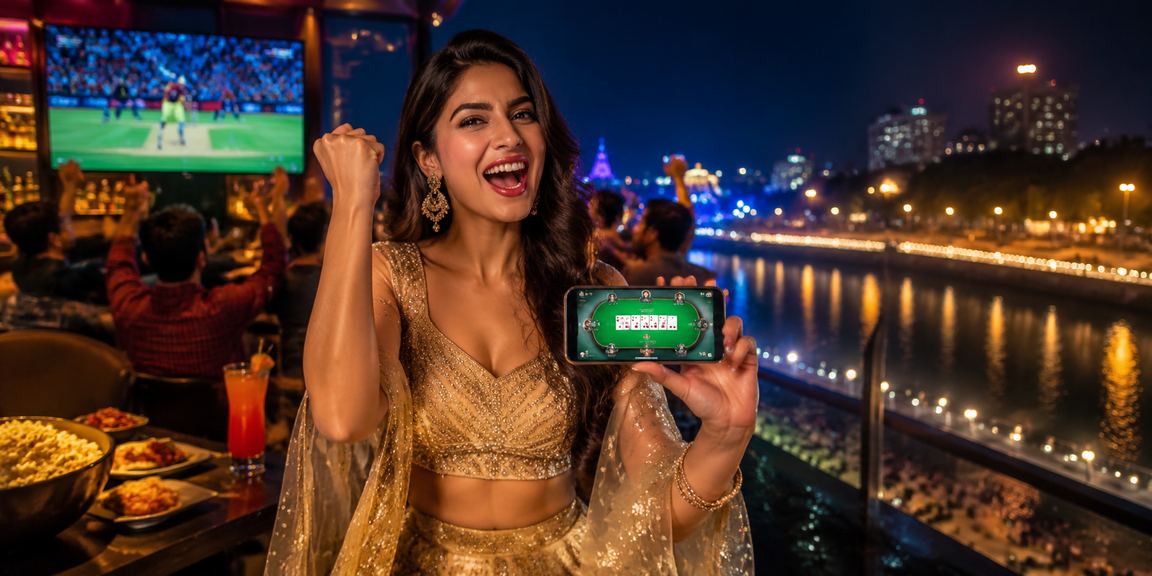 Players enjoying Andar Bahar online from Ahmedabad riverfront