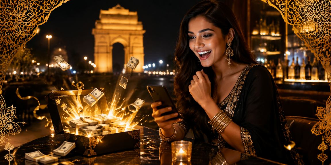 Person using mobile to access casino platform in Delhi