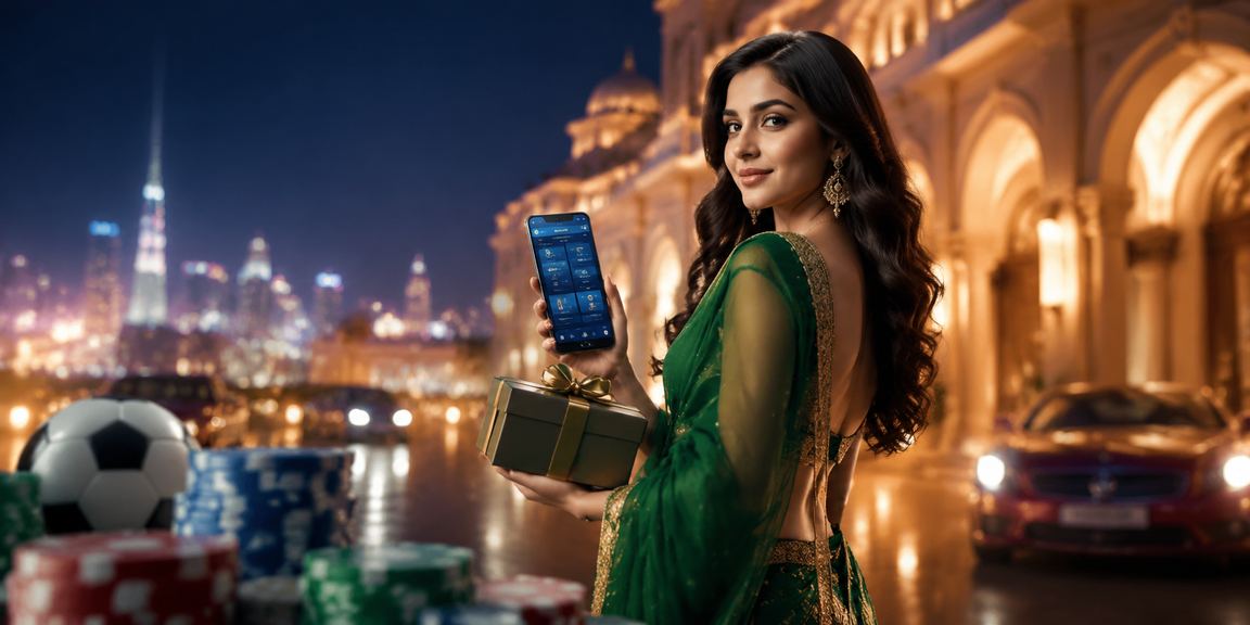 Indian woman enjoying safe sports betting on mobile